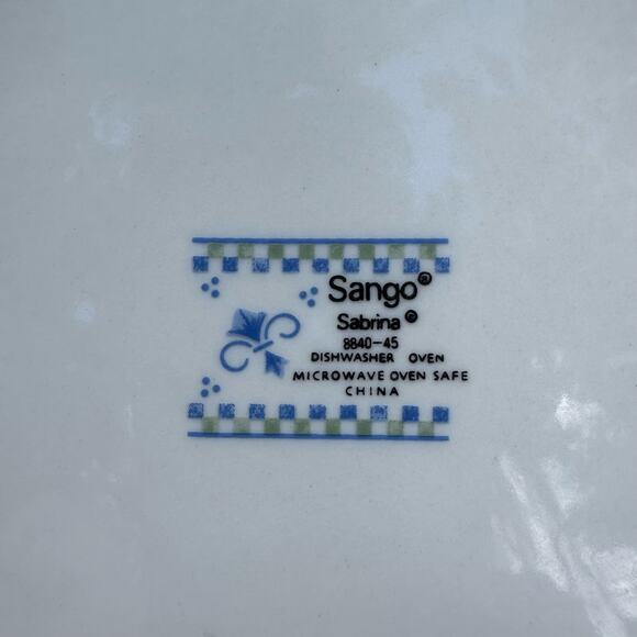 Vintage Creamer and Sugar in Sabrina Pattern by Sango Blue and Green Set/2 - Picture 3 of 5